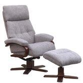 Valencia Fabric Swivel Recliner Chair with Footstool - Pendle Village Furniture